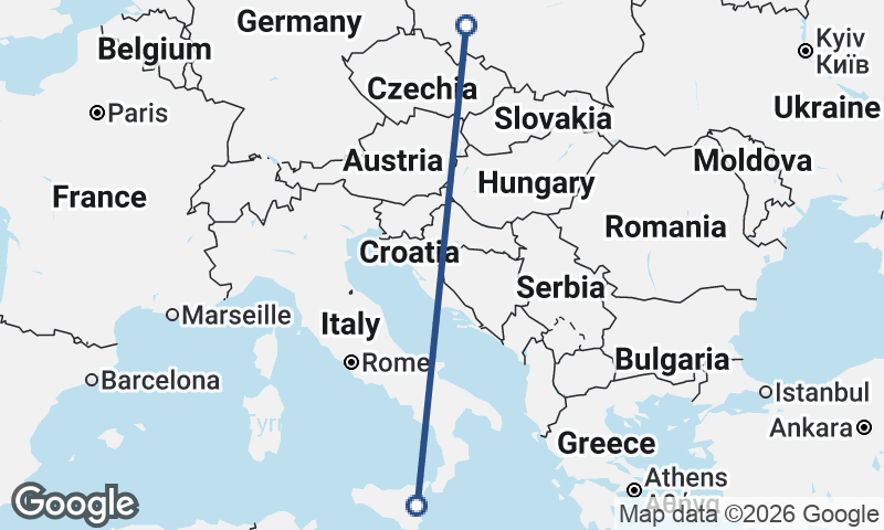 Catania to Wrocław