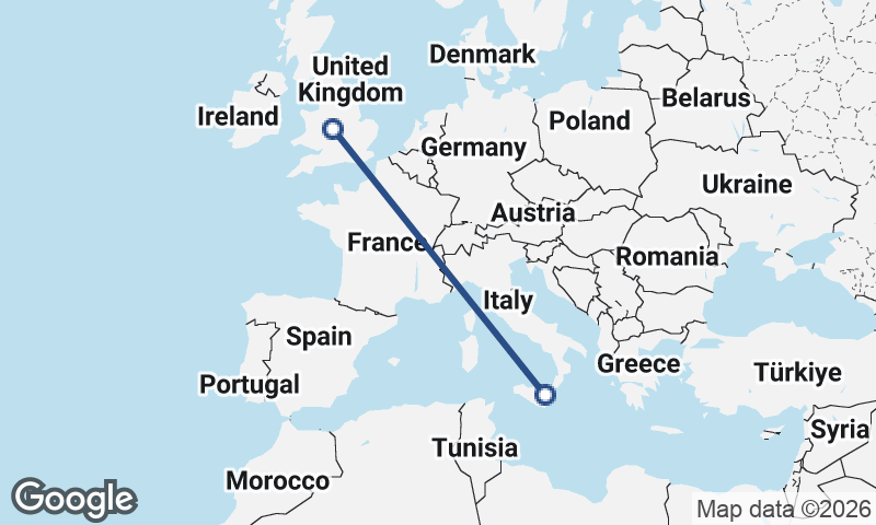 Catania to Birmingham