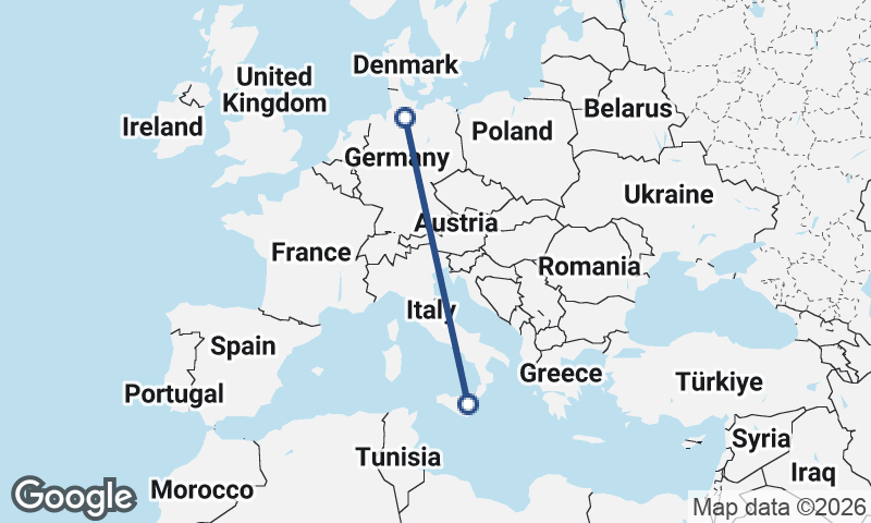 Catania to Hamburg
