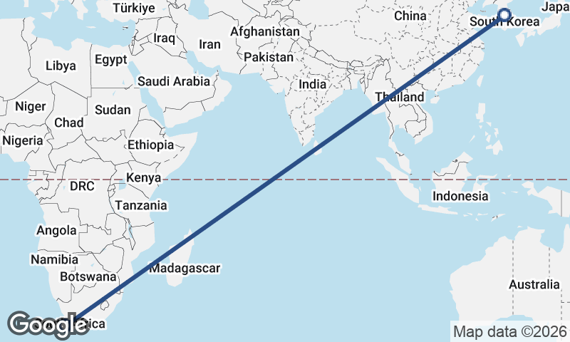 Seoul to Cape Town