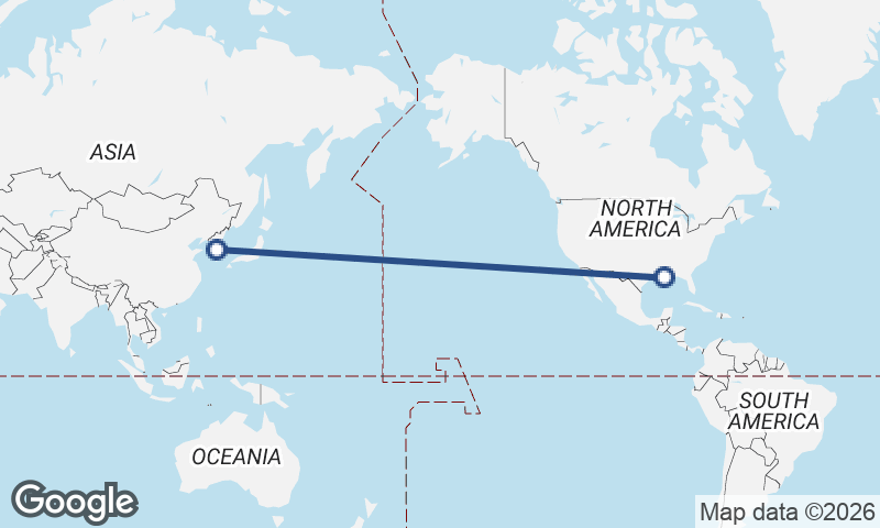 Seoul to New Orleans