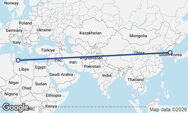 Seoul to Tripoli