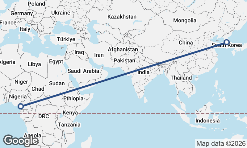 Seoul to Douala