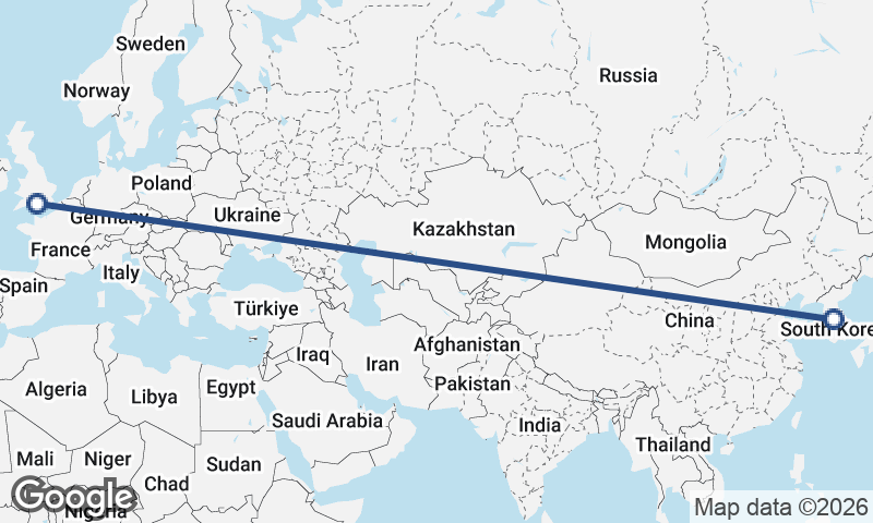 Seoul to Southampton