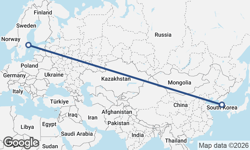 Seoul to Stockholm