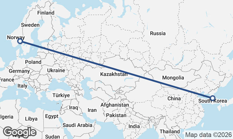 Seoul to Oslo