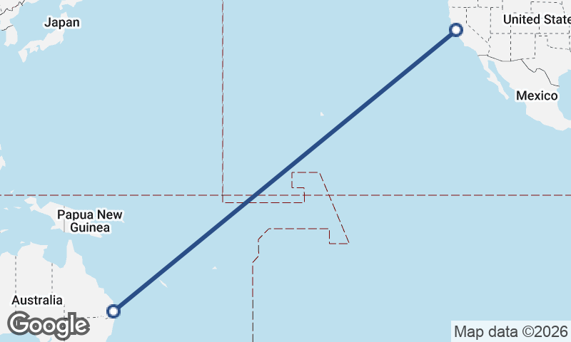San Francisco to Brisbane