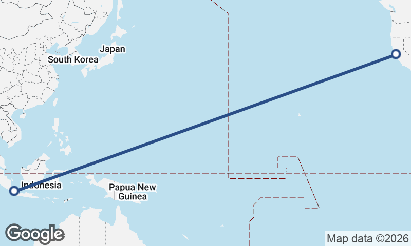 San Francisco to Jakarta