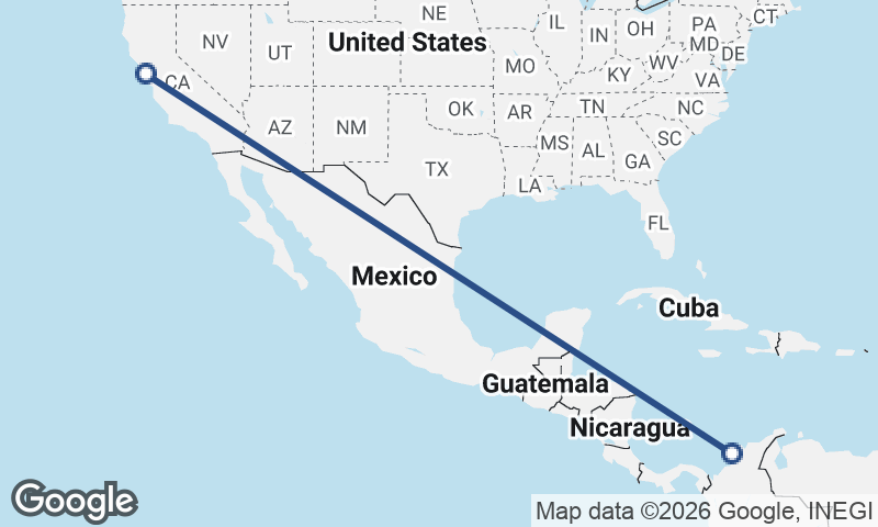 San Francisco to Cartagena