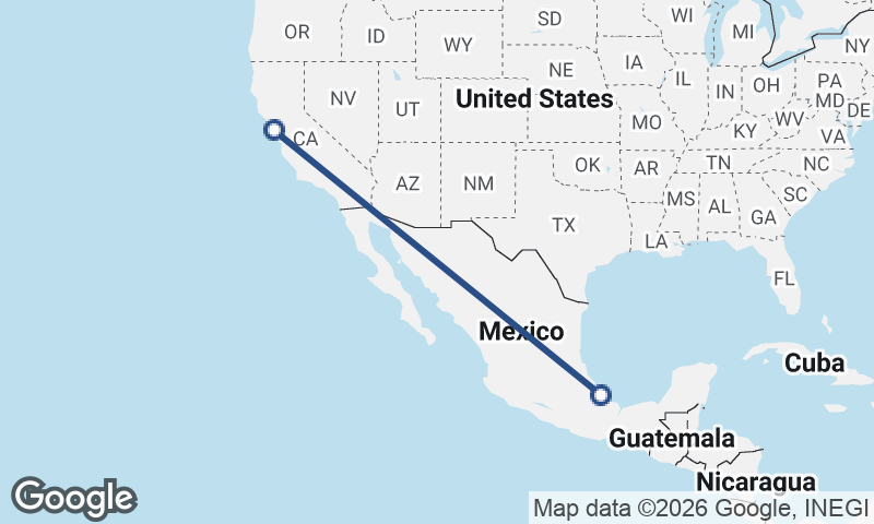 San Francisco to Veracruz