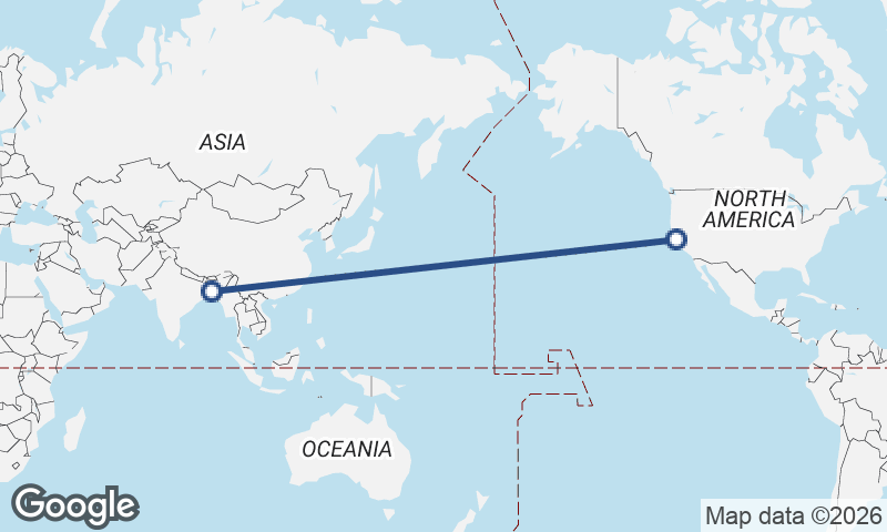 San Francisco to Dhaka