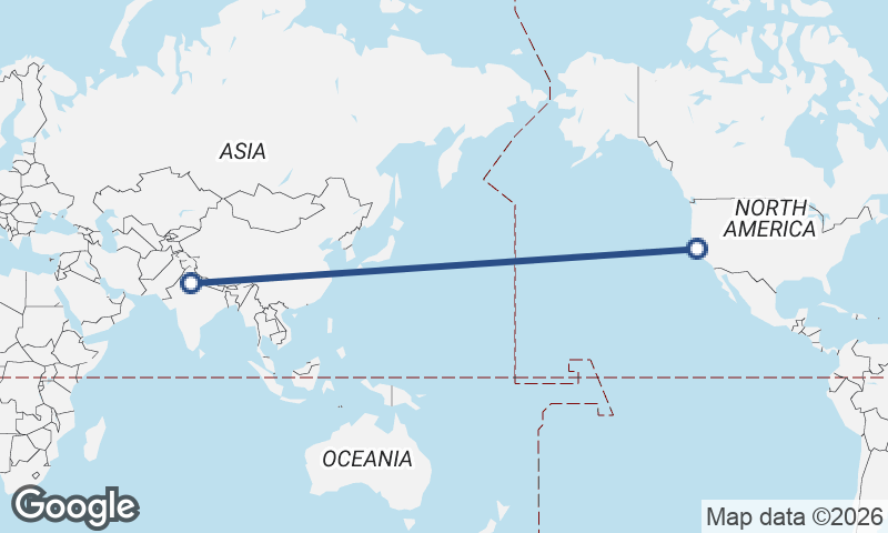 San Francisco to Delhi