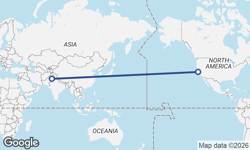 San Francisco to Faisalabad