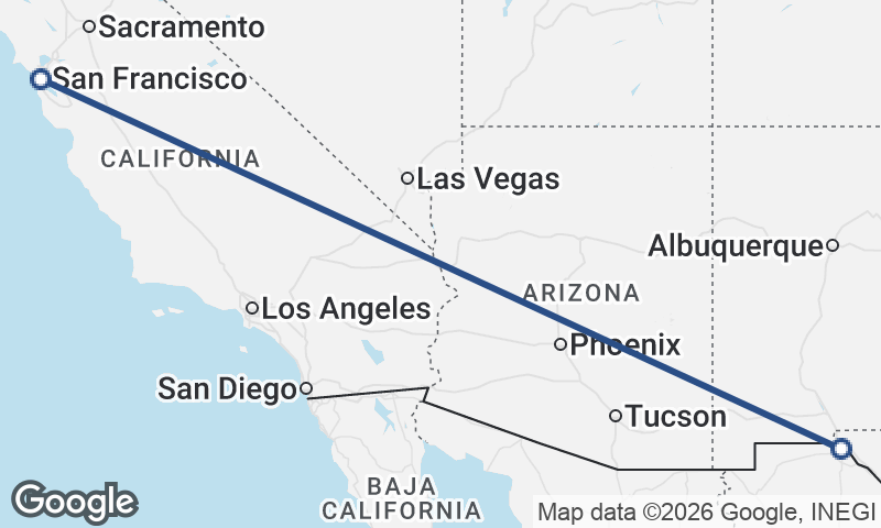 San Francisco to Juárez