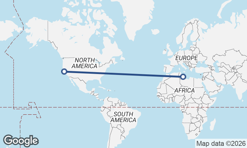 San Francisco to Tripoli