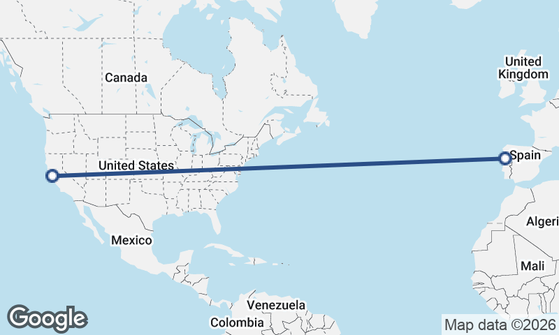 San Francisco to Porto