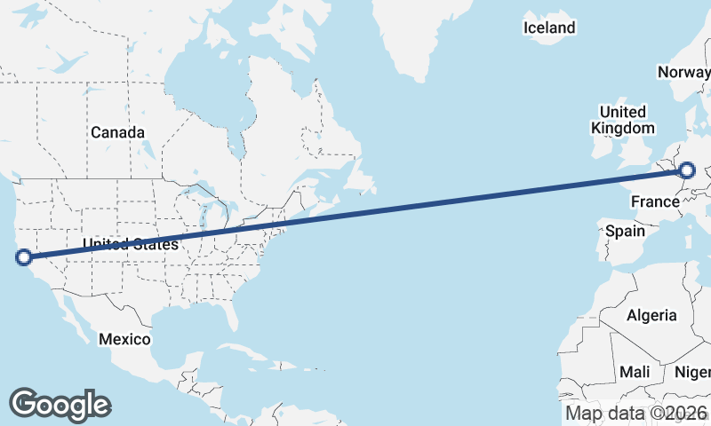 San Francisco to Frankfurt