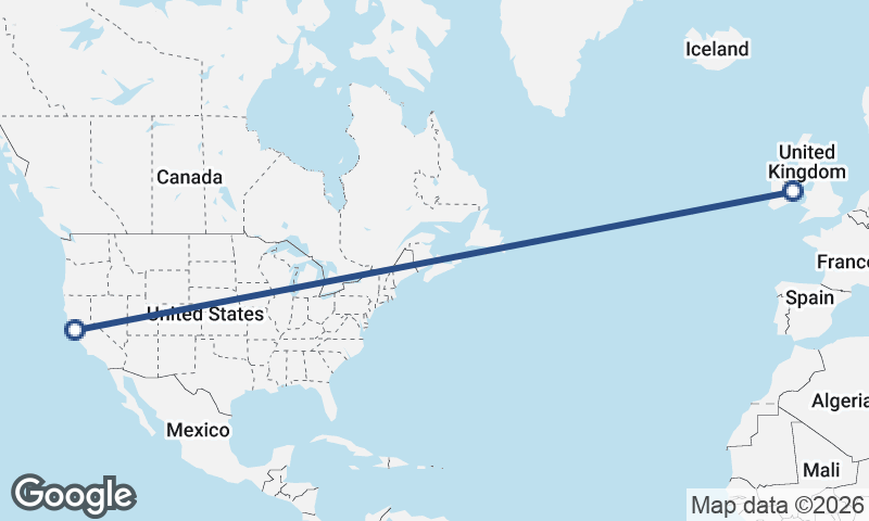 San Francisco to Dublin