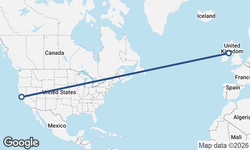 San Francisco to Belfast