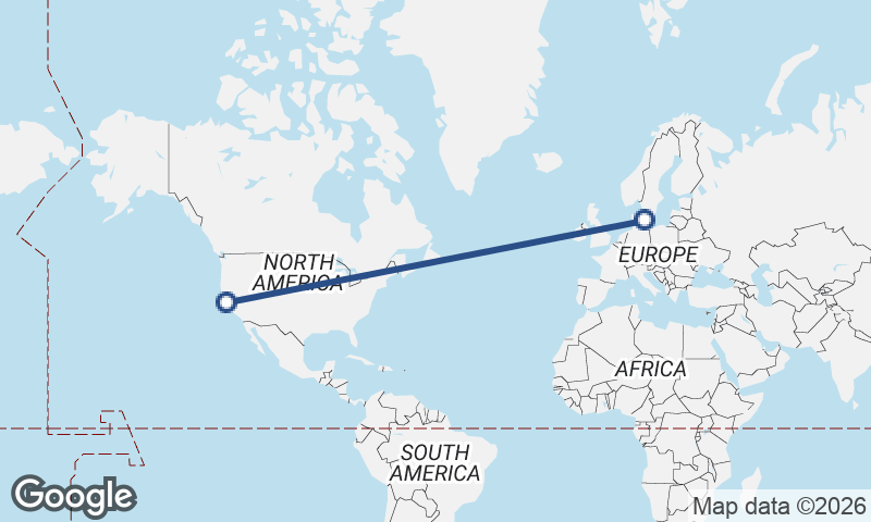 San Francisco to Copenhagen
