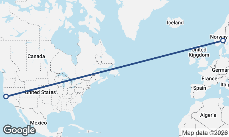 San Francisco to Oslo