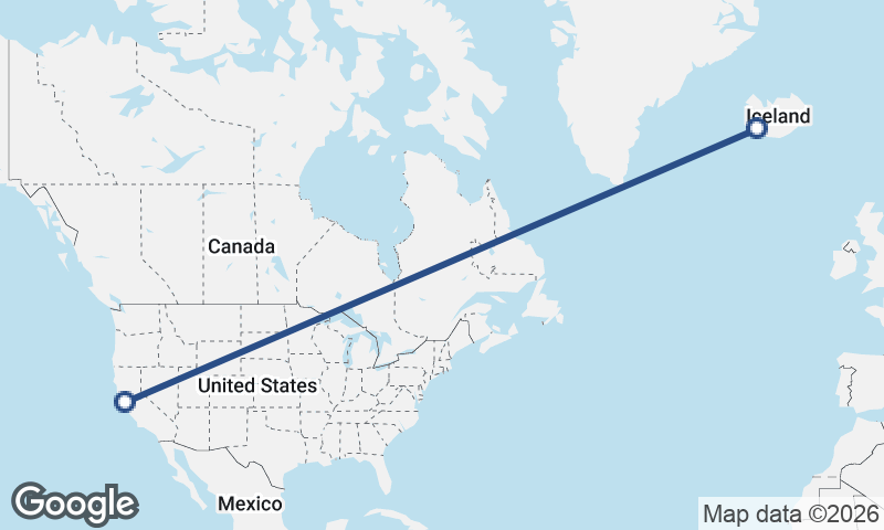 San Francisco to Reykjavík