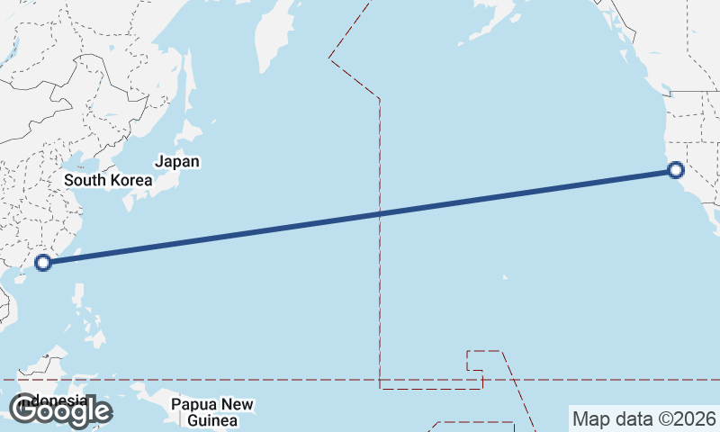 Oakland to Hong Kong