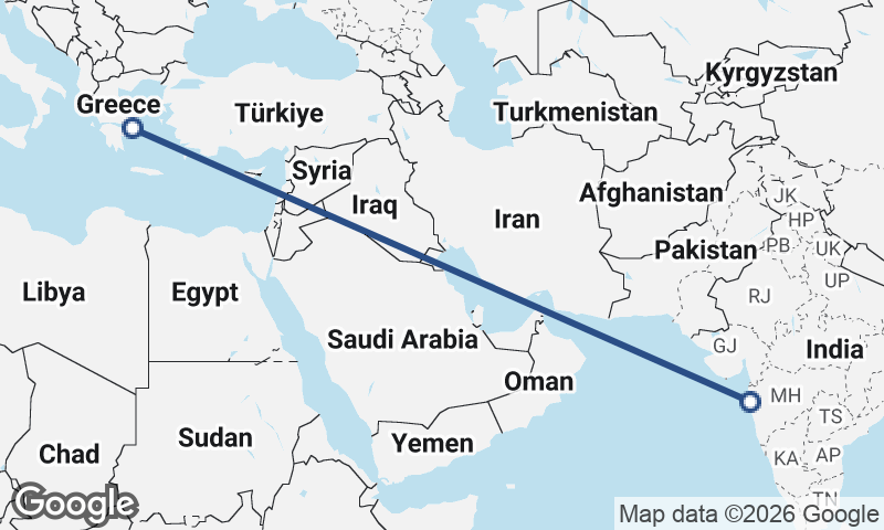 Athens to Mumbai