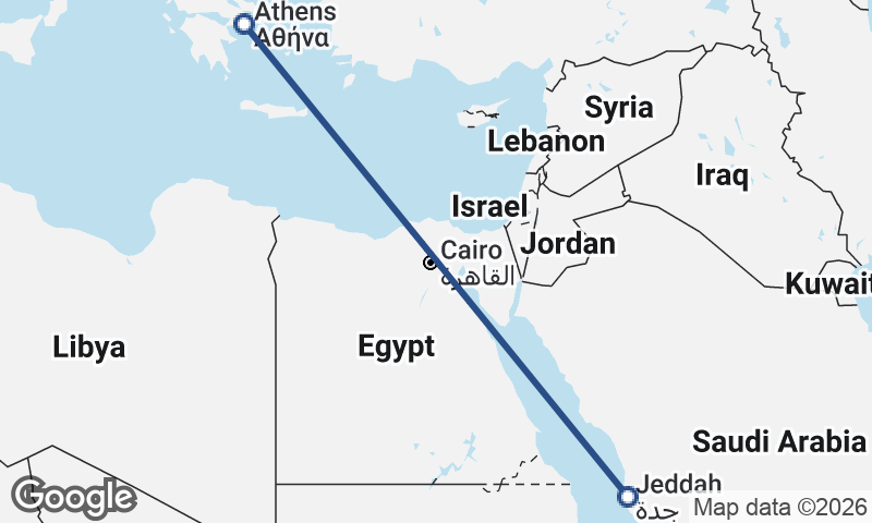 Athens to Jeddah
