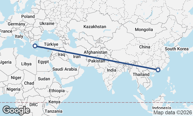 Athens to Guangzhou