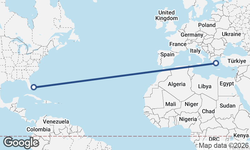 Athens to Freeport City