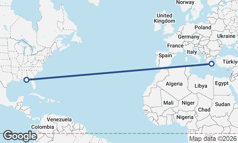 Athens to Panama City