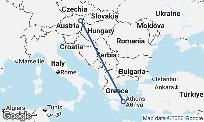 Athens to Vienna