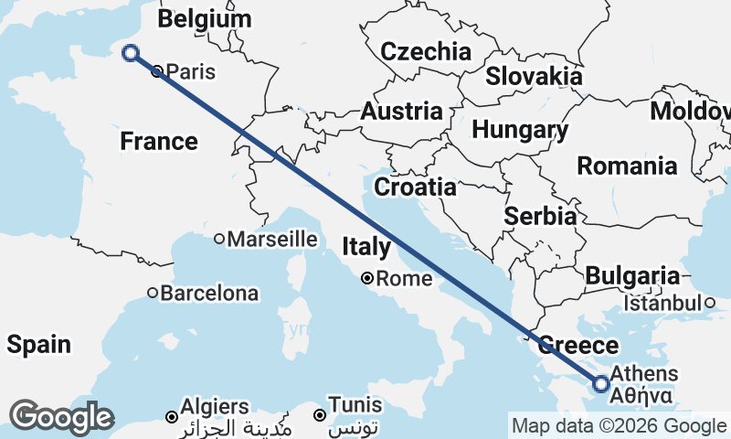 Athens to Rouen