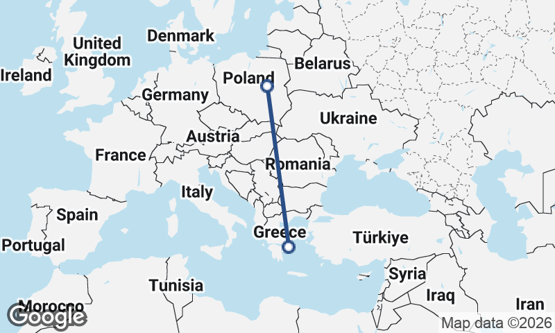 Athens to Warsaw