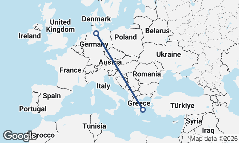 Athens to Hamburg