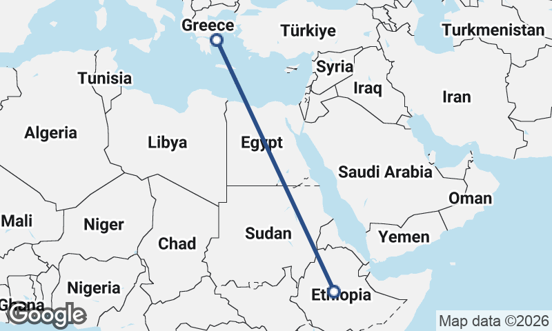 Athens to Addis Ababa