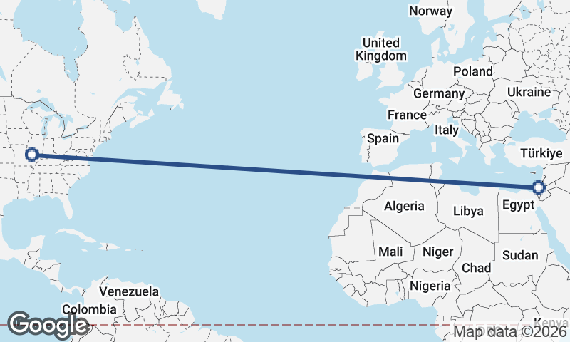 St. Louis to Tel Aviv-Yafo
