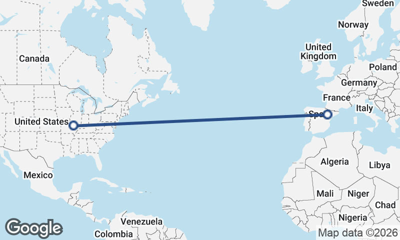 St. Louis to Zaragoza