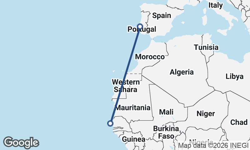 Lisbon to Dakar