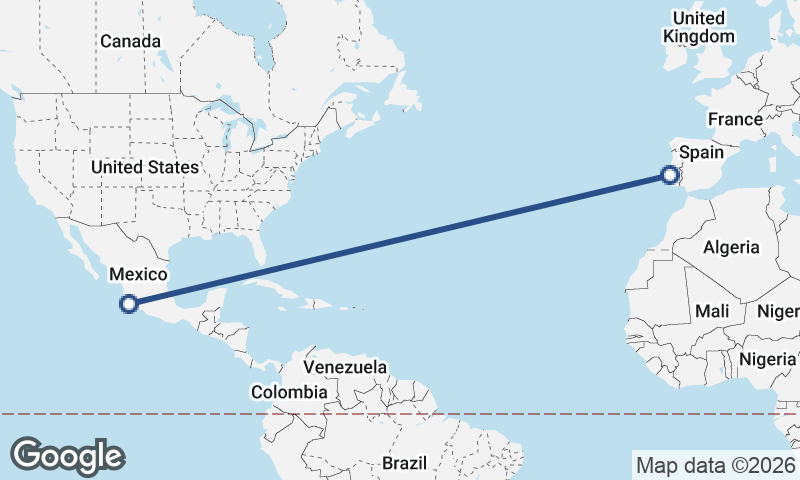 Lisbon to Manzanillo