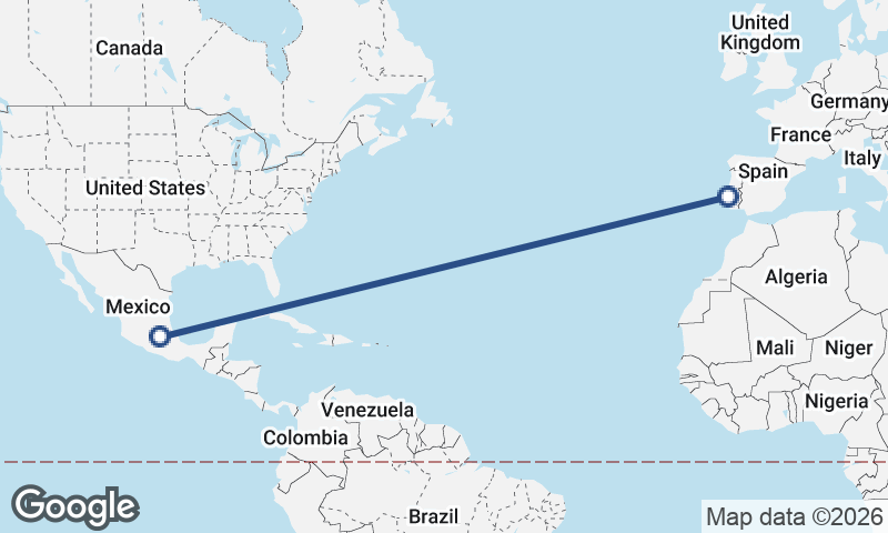 Lisbon to Mexico City