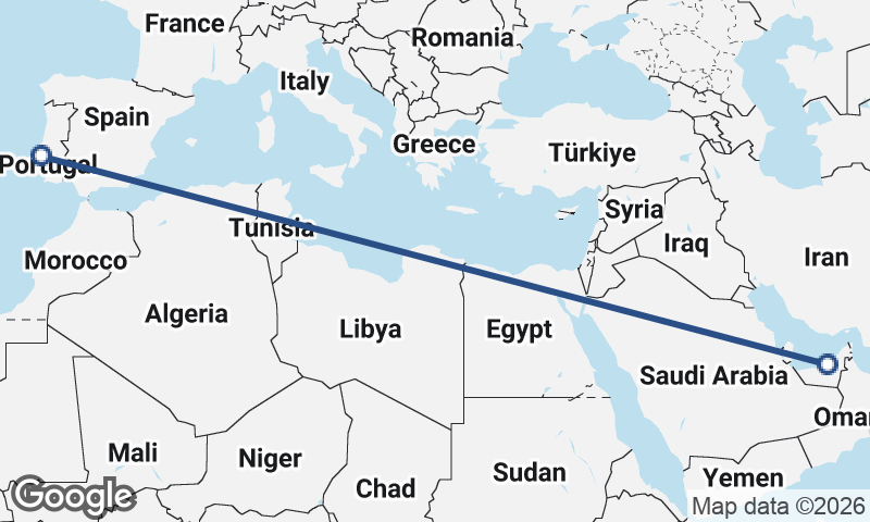 Lisbon to Abu Dhabi