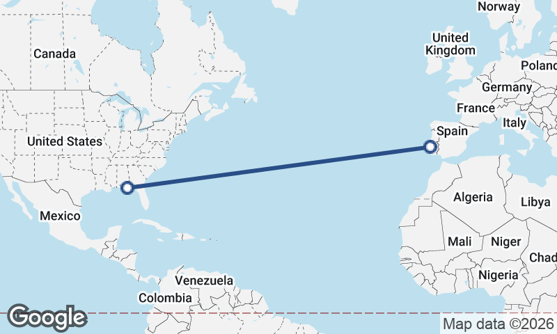 Lisbon to Panama City