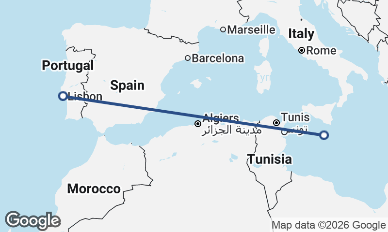 Lisbon to Valletta
