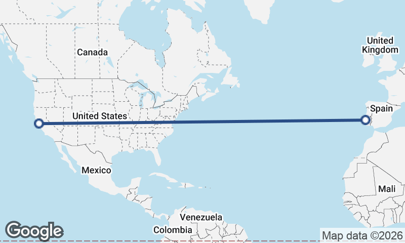 Lisbon to San Francisco