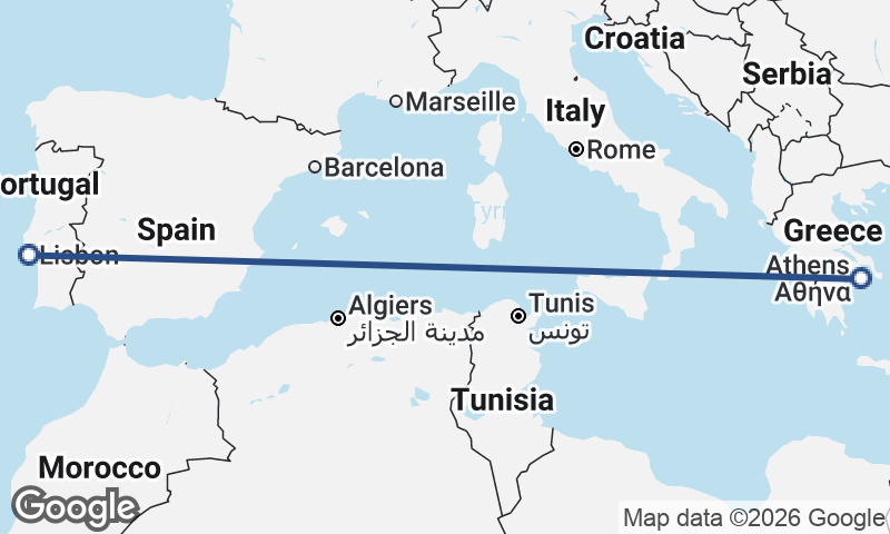 Lisbon to Athens