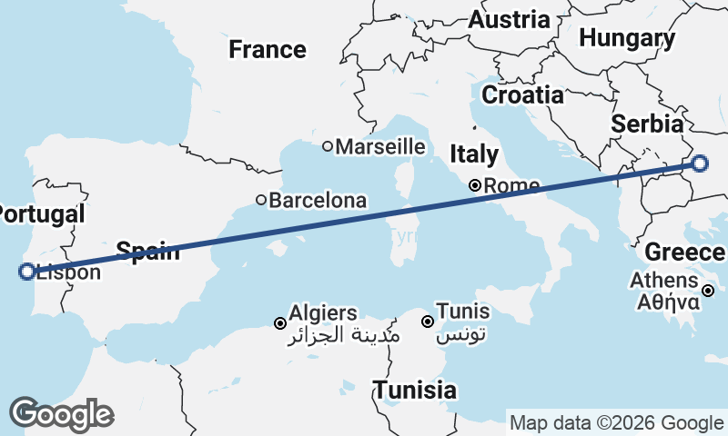 Lisbon to Sofia