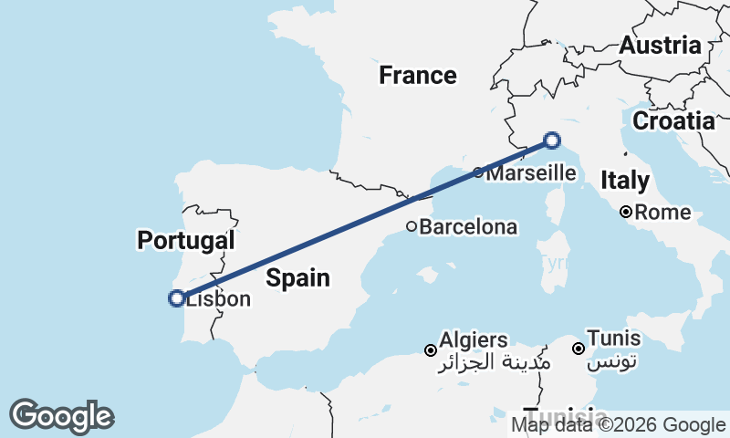 Lisbon to Genoa