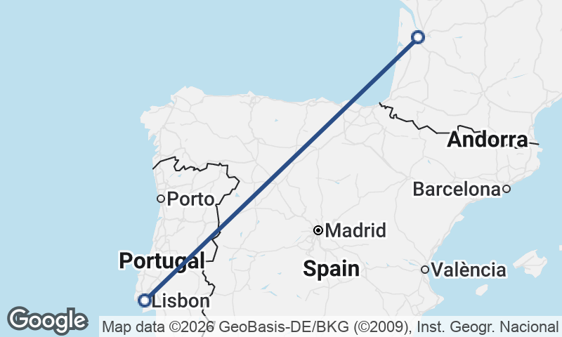 Lisbon to Bordeaux